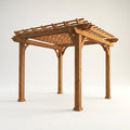 Cedar Pergola Built for Natural Shade Creation, 100% Cedar Wood, Traditional Arbor Design, Ground Anchor System