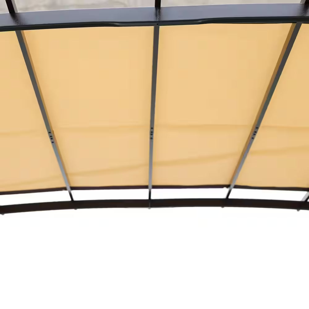 12 Ft. X 9 Ft. Outdoor Pergola Steel Frame Patio Gazebo, Retractable Shade Canopy, Sunshelter Pergola for Gardens