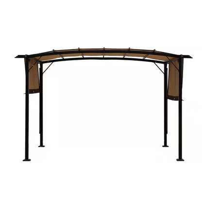 12 Ft. X 9 Ft. Outdoor Pergola Steel Frame Patio Gazebo, Retractable Shade Canopy, Sunshelter Pergola for Gardens