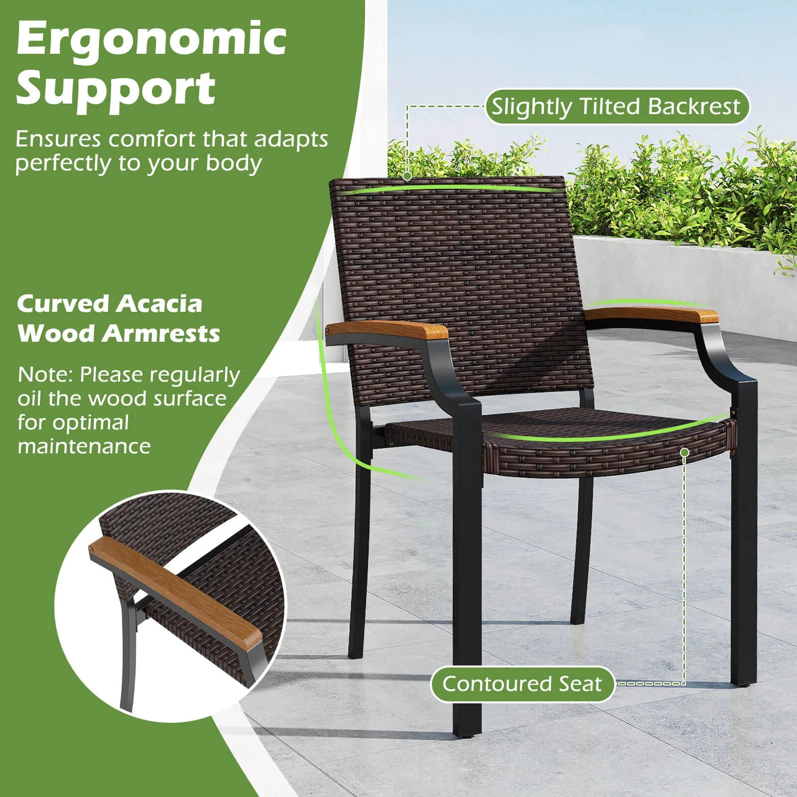 9PCS Patio Dining Set W/79'' Rectangular Dining Table & 8