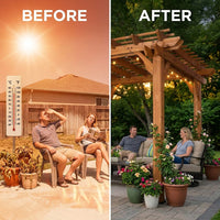 10 Ft. X 10 Ft. Traditional All Cedar Wood Outdoor Patio Pergola Shade Structure — Before & After