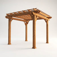 10 Ft. X 10 Ft. Traditional All Cedar Wood Outdoor Patio Pergola Shade Structure — Studio Shot
