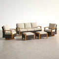 Outdoor Conversation Set Built for All-Weather Comfort, Deep Seating, Swivel Rockers, Fire Pit Table
